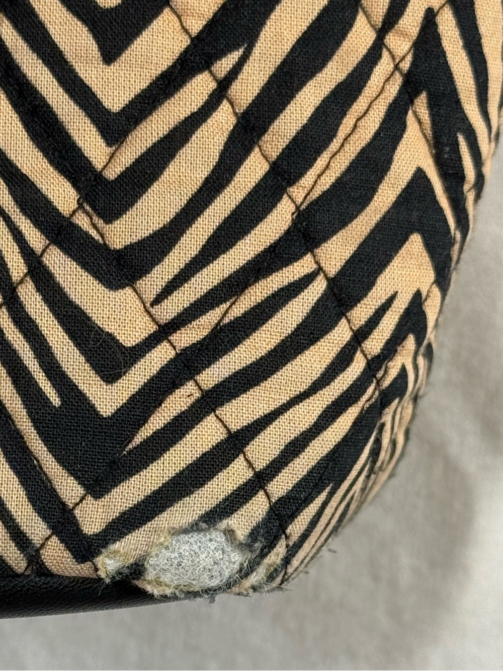 Vera Bradley Black and Tan Zebra-Print Tote - Picture 3 of 7